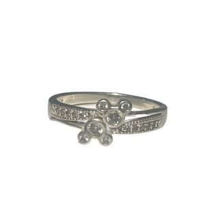 Disney Sterling Silver Ring with 2 Micky Crystal Accents